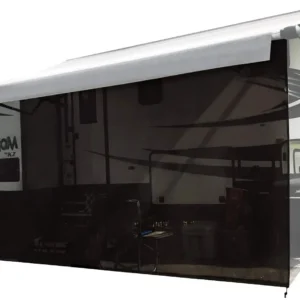 9'x15'5'' RV Awning Sun Shade Screen - Black Mesh, UV Block, Easy Install for Camping