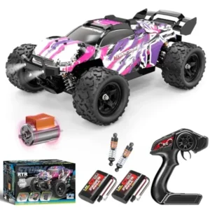 1:18 Waterproof Pink RC Car Toys 4X4 All Terrain Hobby Remote Control Truck with 2 Rechargeable Batteries